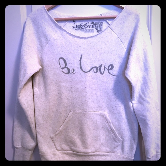 Be Love brand, cream coloured cozy sweatshirt. - Picture 1 of 3